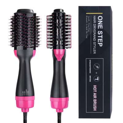 Professional 1000W  Hair Dryer Brush 2 In 1 Hair Straightener Curler Comb Electric Hair Brush Roller Styler